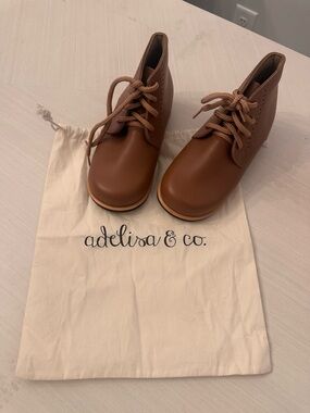 Adelisa & Co. Kids Tan Leather Lace-Up Boots Paseo